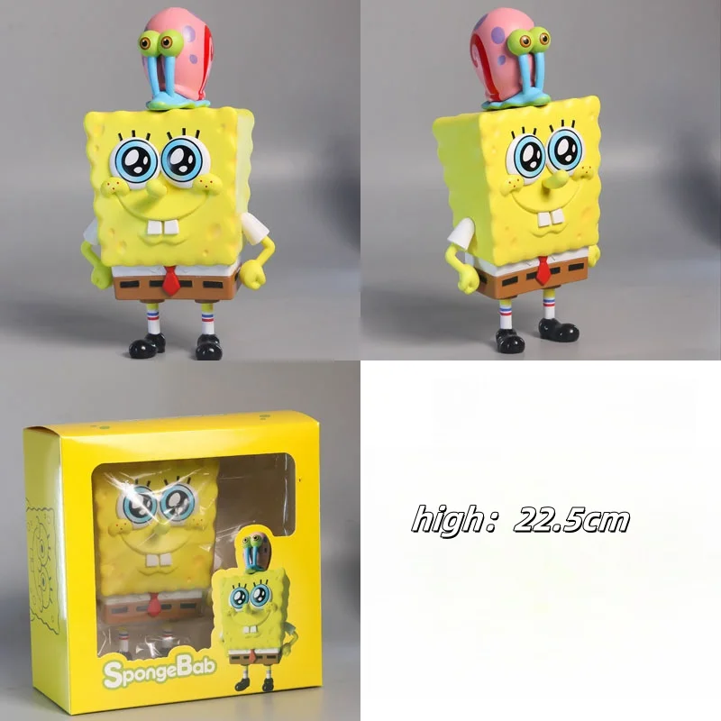 22cm Cartoon Figure Spongebob Squarepant Gary The Snail Action Model Pvc Desktop Kawaii Ornaments Decorative Kid Christmas Gift