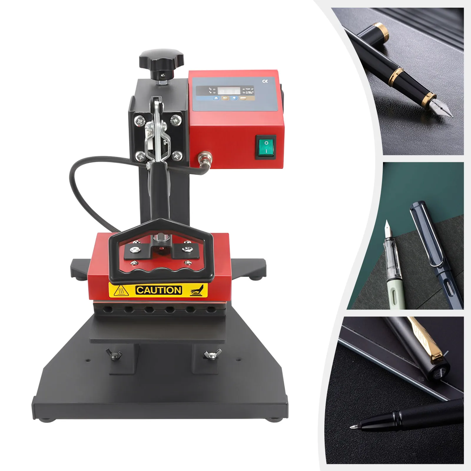 350W Custom Pen Heat Press Machine Adjustable Pressure Temperature Time DIY Personalization on Ballpoint Pens