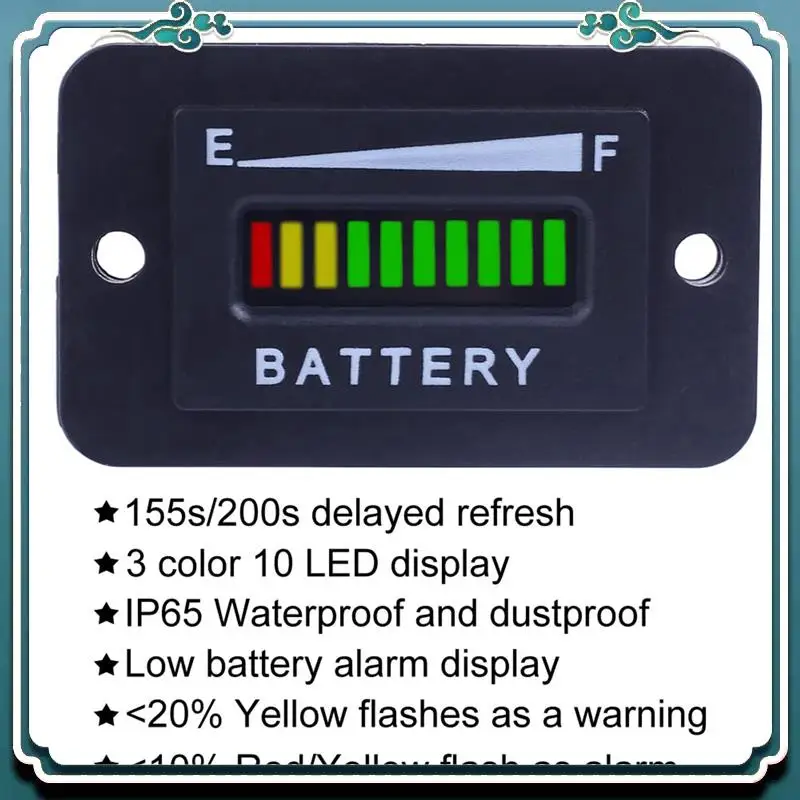 

Reliable 5X Golf Cart Battery Meter 48V LED Battery Indicator Battery Gauge Battery Level Meter IP65 For Club Car,Fork Lifts