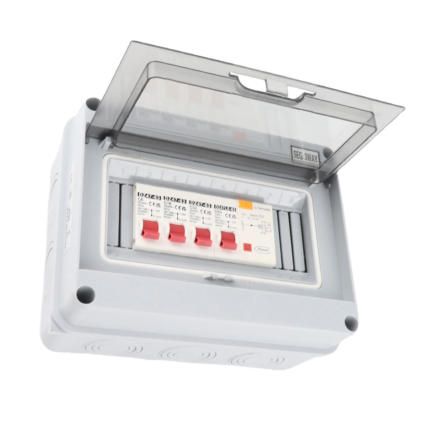 3 Way Garage Caravan Consumer Unit 63A 30mA RCD 3MCB 6a16a32A