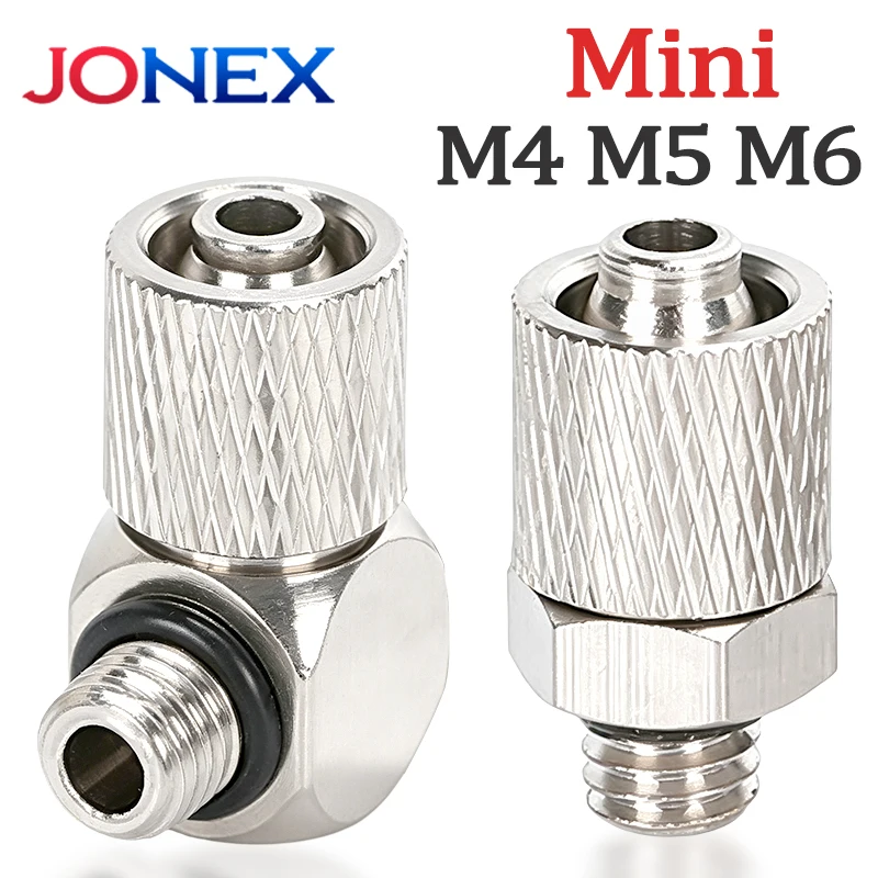 5PCS Mini Pneumatic Fitting Connectors OD 3mm 4mm 6mm Male Thread M3 M4 M5 Straight/Elbow Quick Connection For Air Hose Tube
