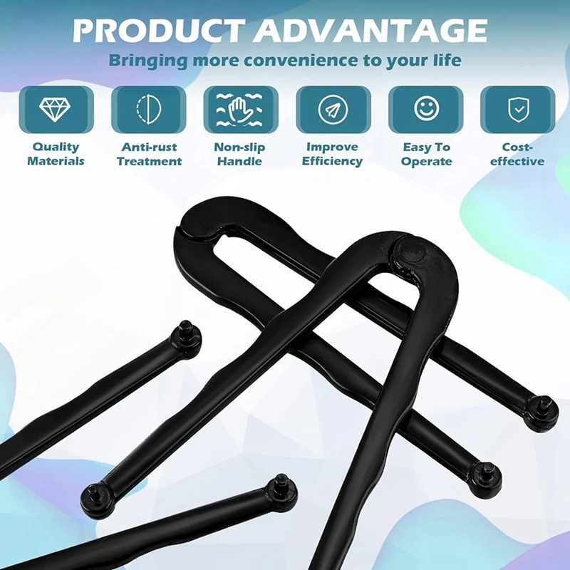 Set Of 3 Steel Adjustable Face Wrench Pin Pliers Tools For Angle Grinder Back Pads, Including 3/4/5Mm Drilled image 4