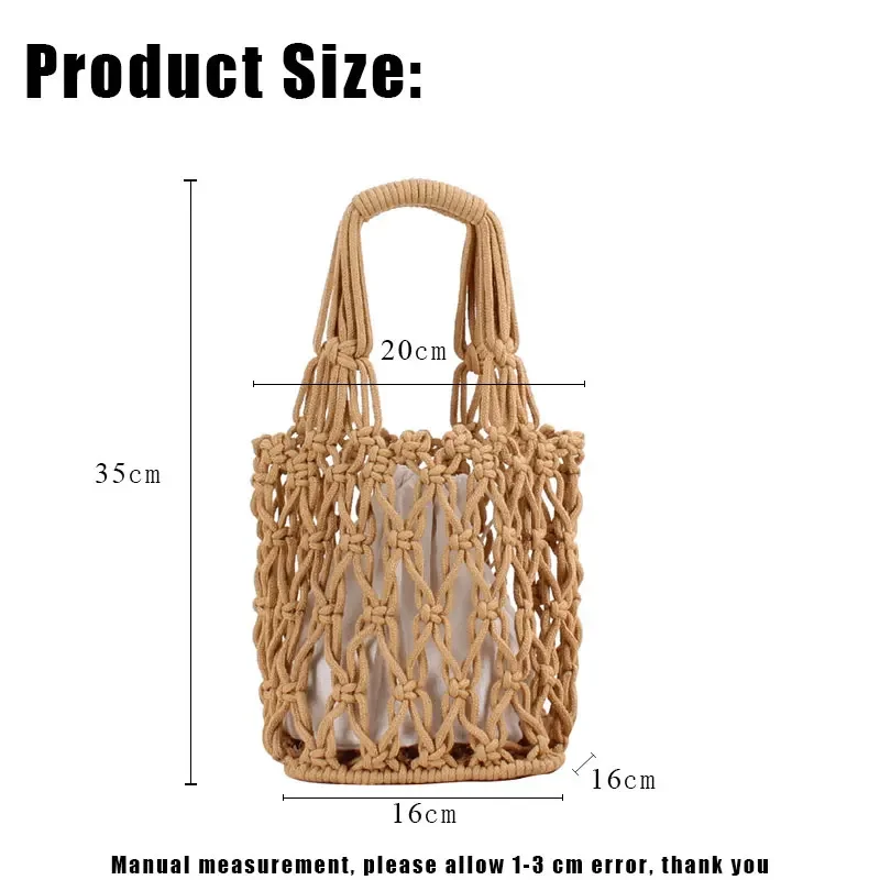 YoReAi Casual Hollow Woven Women Shoulder Bags Designer Knitting Handbags Large Capacity Tote Summer Beach Bag Shopper Sac