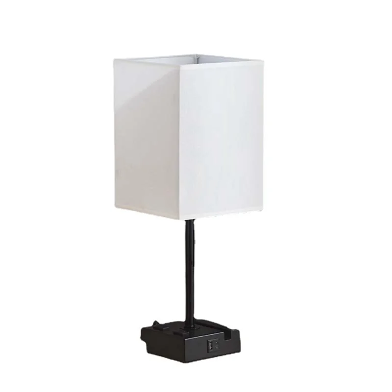 AT29-Touch Dimmable Bedside Lamp Rechargeable Light With USB Charge Ports& AC Outlet US Plug