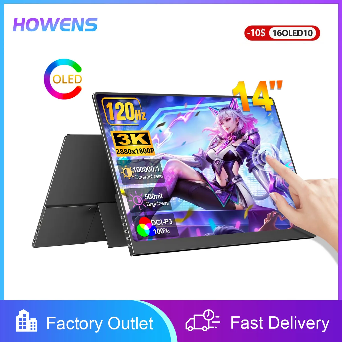 3K 2880x1800 OLED Touch Screen 14