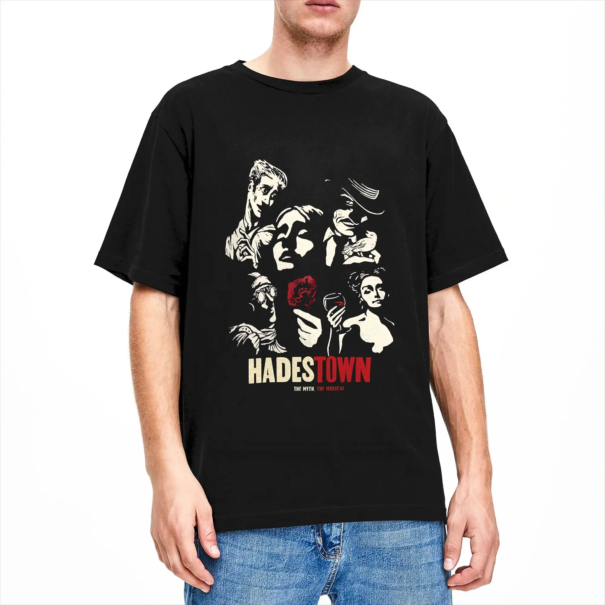 Vintage Hadestown Musical T-Shirt für Herren, Rundhalsausschnitt, reine Baumwolle, kurzärmelig, neu eingetroffene Kleidung – Detail 2