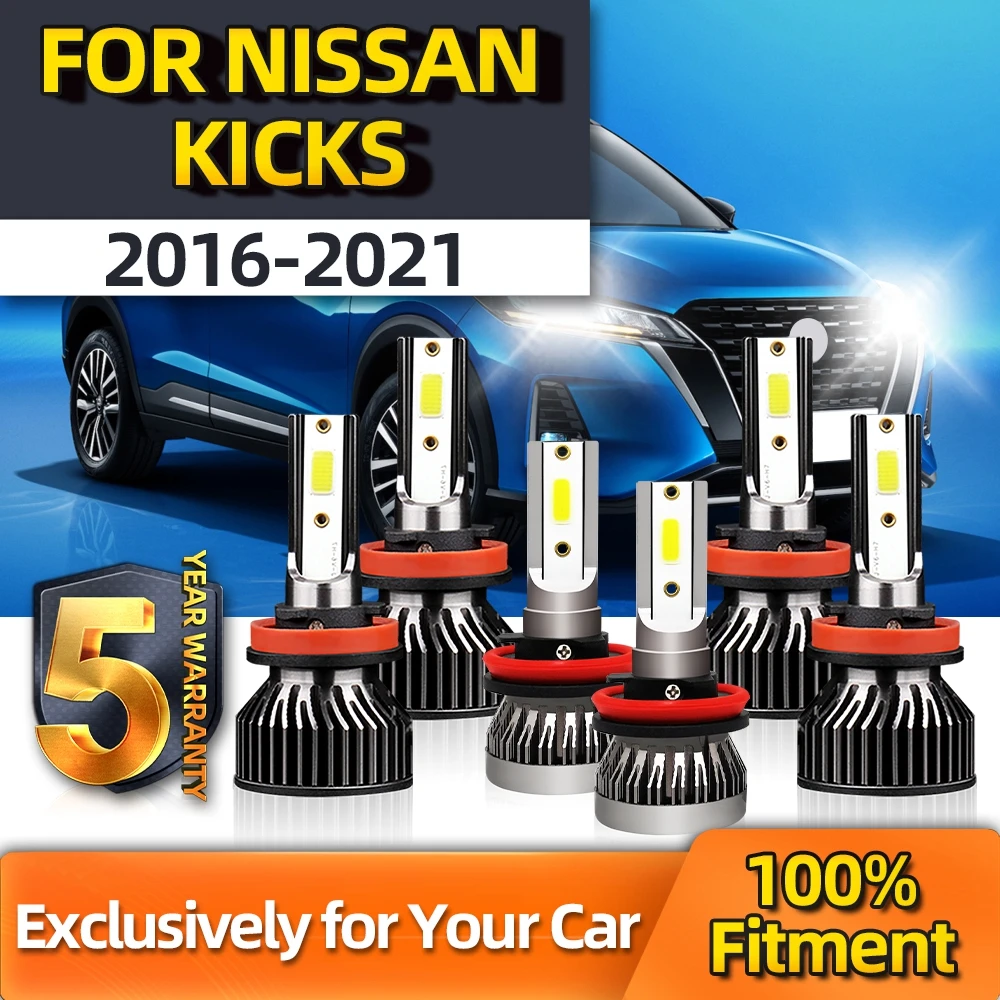 

TEENRAM Car Light Auto 6500K 12V 24V High H9 Low H11 CSP Chip Fog Lamp H8 Plug&Play For Nissan Kicks 2016 2017 2018-2021