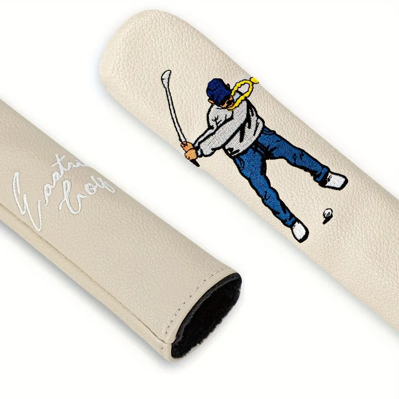 Linda cubierta de varilla de posicionamiento de golf de dibujos animados, accesorios de golf, disponible en colores negro, blanco y beige, a prueba de polvo y duradero