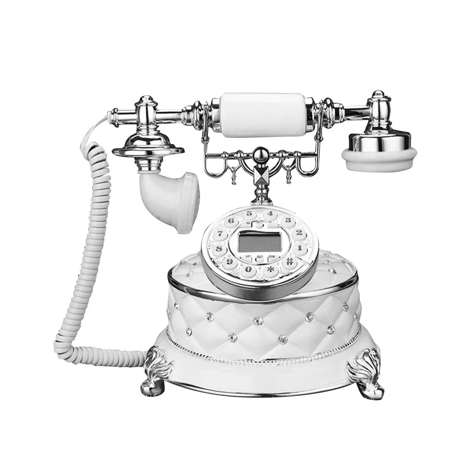 Retro Landline Telephone Desk Telephone Vintage Desktop Ornament Antique Phone for Office Bedroom Hotel Cafe Home Decoration
