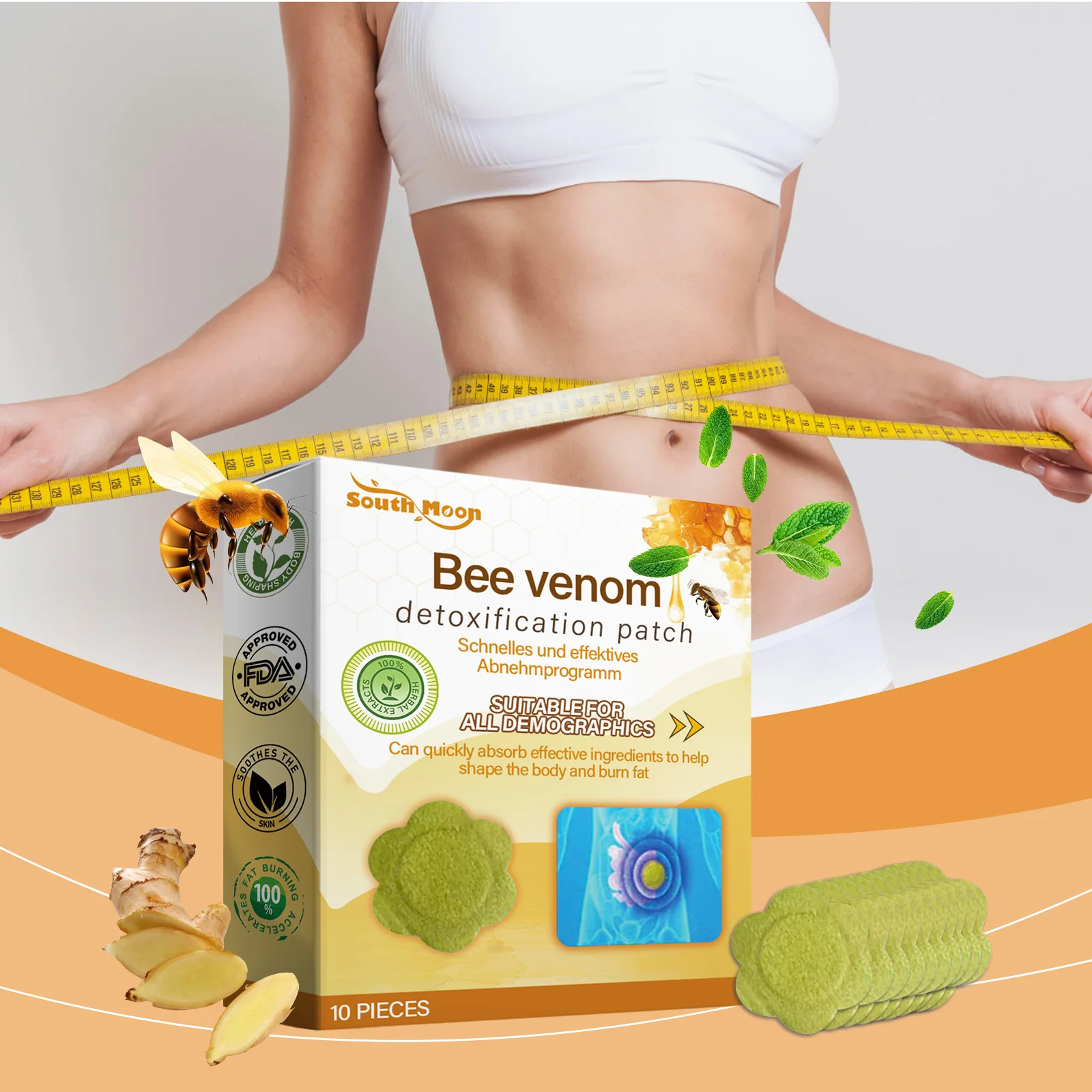 Body Sculpting Belly Sticker Waist Firming Slim Tummy Anti Cellulite Fat Burner Promote Bowel Movement Constipation Detox Patch