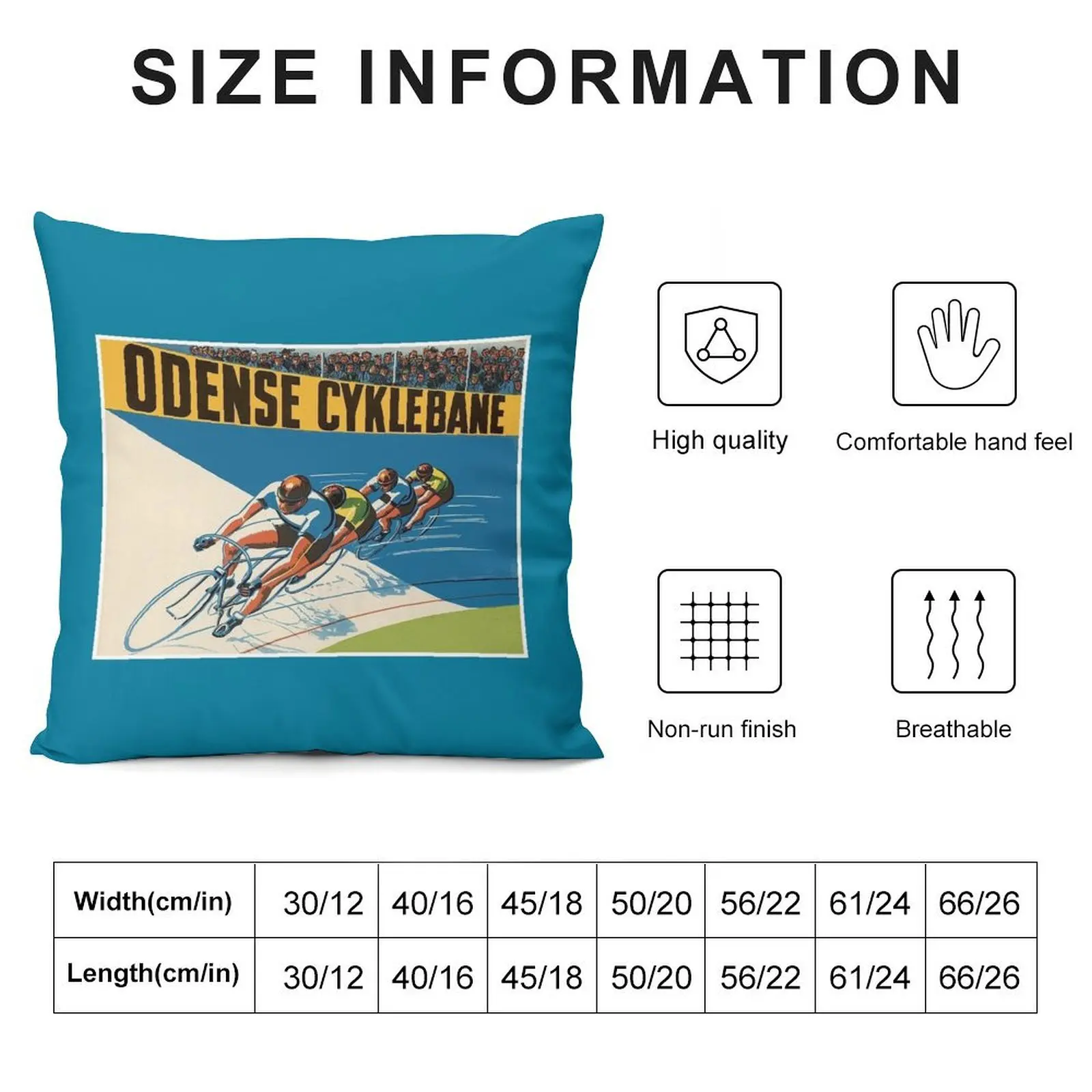 ODENSE CYKLEBANE : Vintage Track Bicycle Racing Print Throw Pillow Throw Pillow Covers Christmas Pillowcase pillow