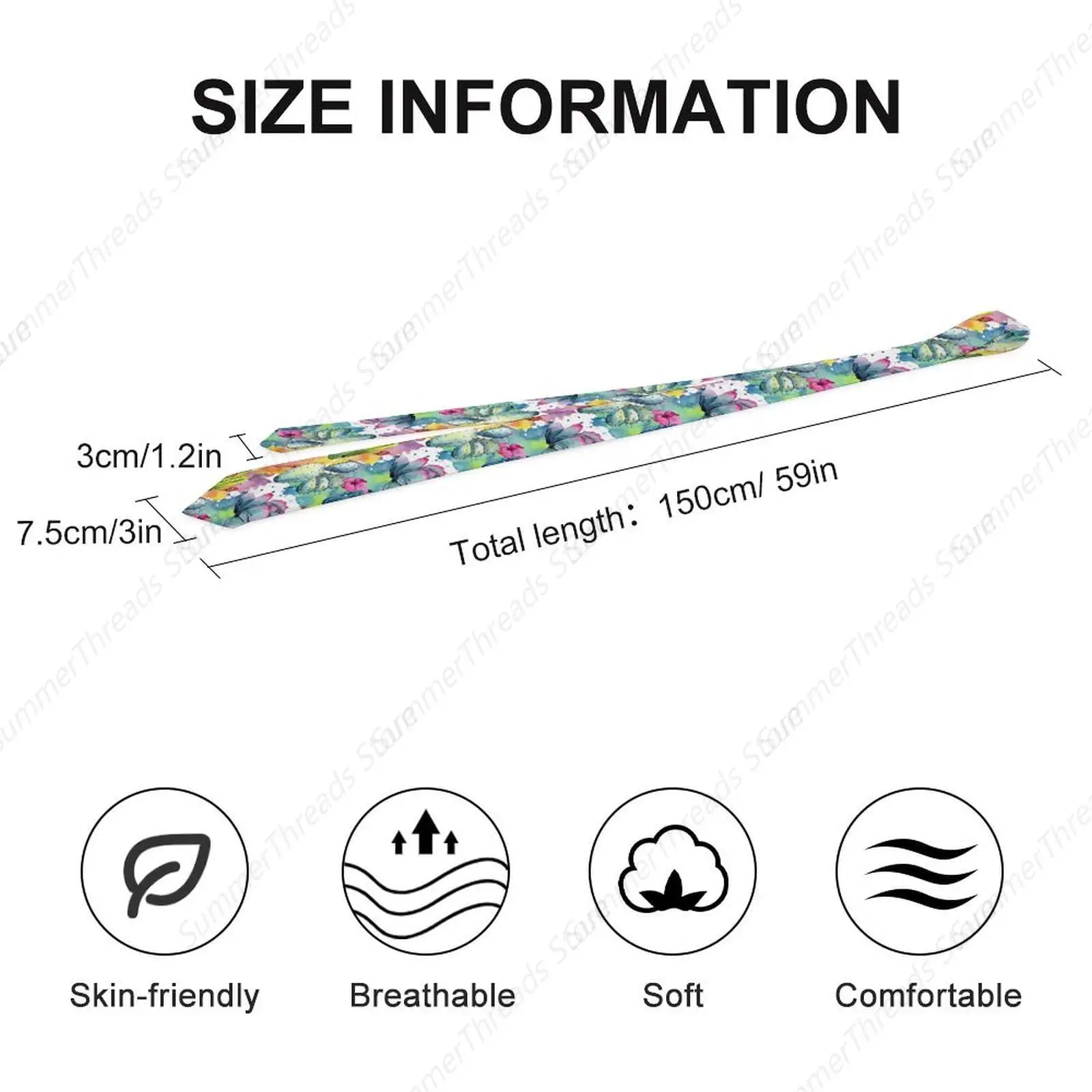 Corbata, Cactus Patrón Flamenco Azul Gasolina