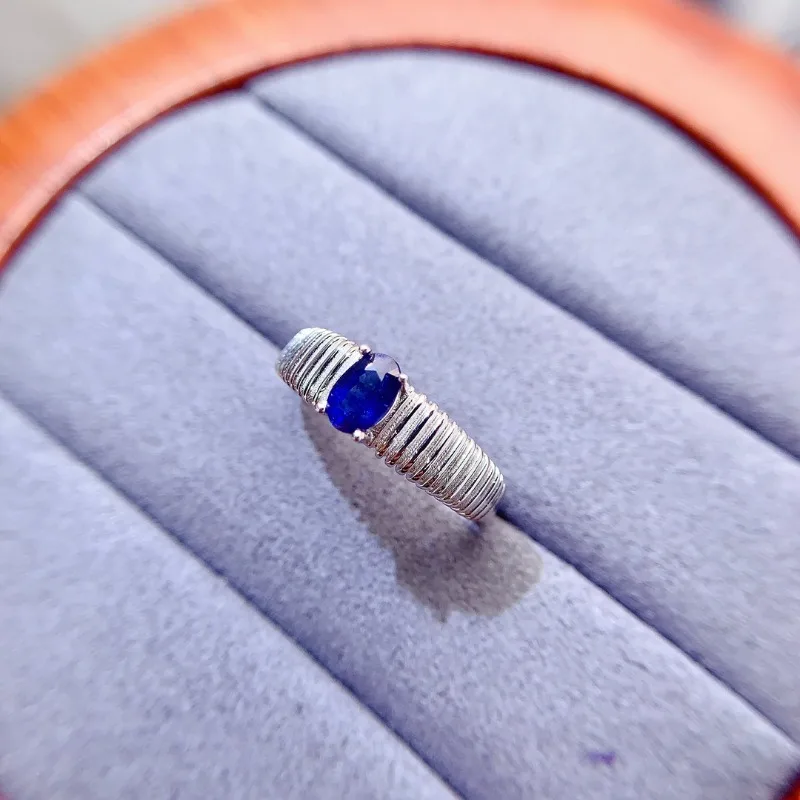 100% Real and Natural Sapphire Ring 925 Sterling Silver Fine Handworked Jewelry Finger Rings