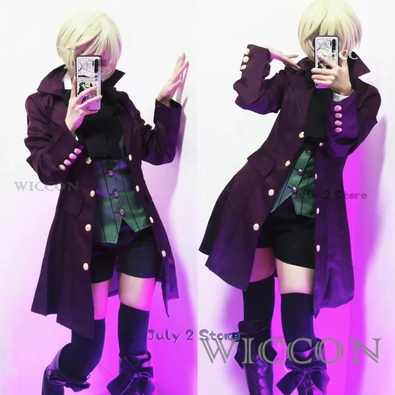 อะนิเมะบัตเลอร์สีดํา Alois Trancy คอสเพลย์ชุดวิกผม Tailcoat Coat เสื้อกั๊กชุดเต็มชุดผู้ใหญ่ชายฮาโลวีน Carnival ชุด