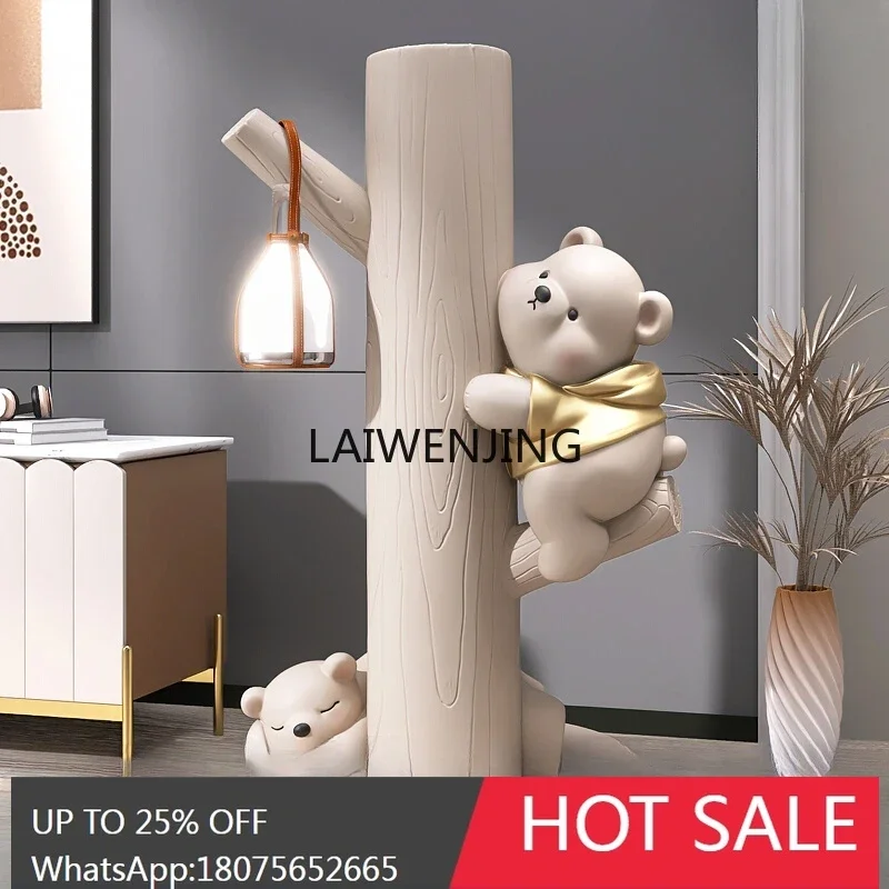MJY large bear living room floor-to-ceiling ornaments porch coat rack storage housewarming