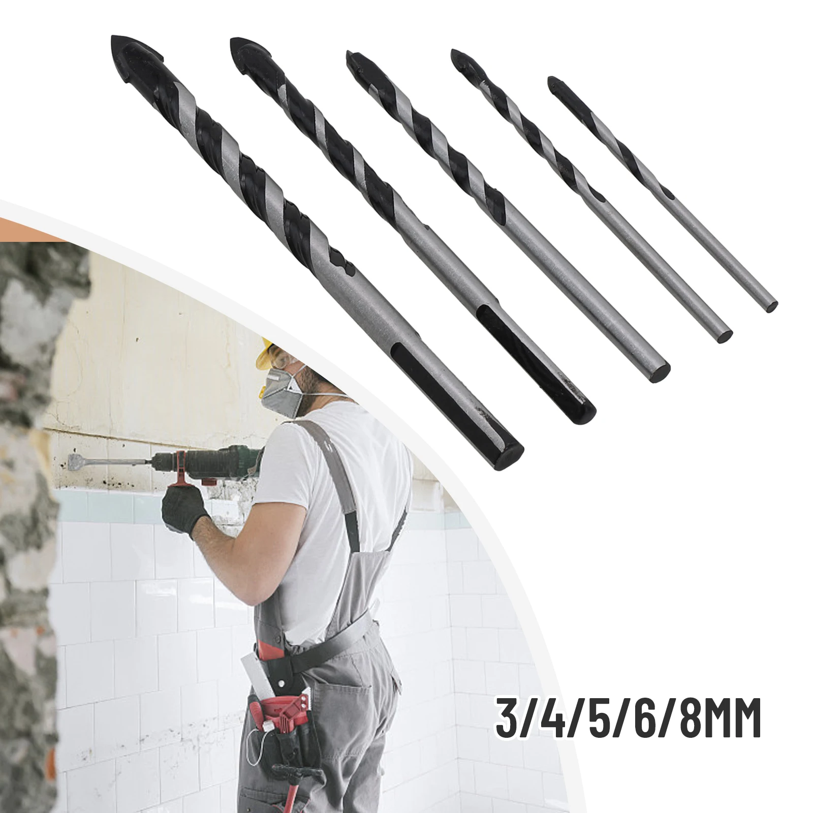 

5 шт. сверла аксессуары блок кирпич Карбид бетон для фарфора стекло твердая древесина мрамор запасные части