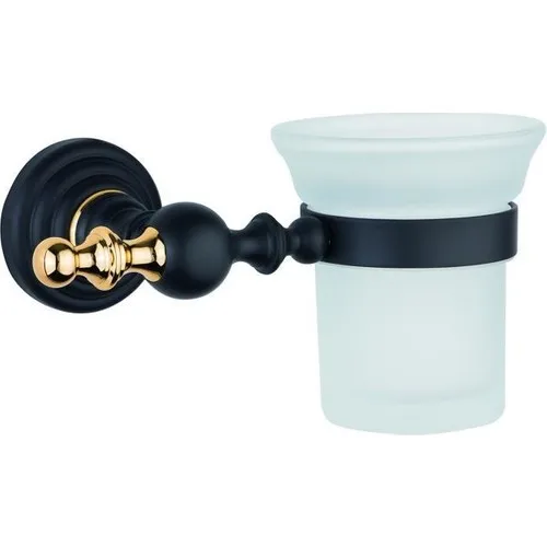 Palace Bathroom Artemis Black Gold Brush Holder