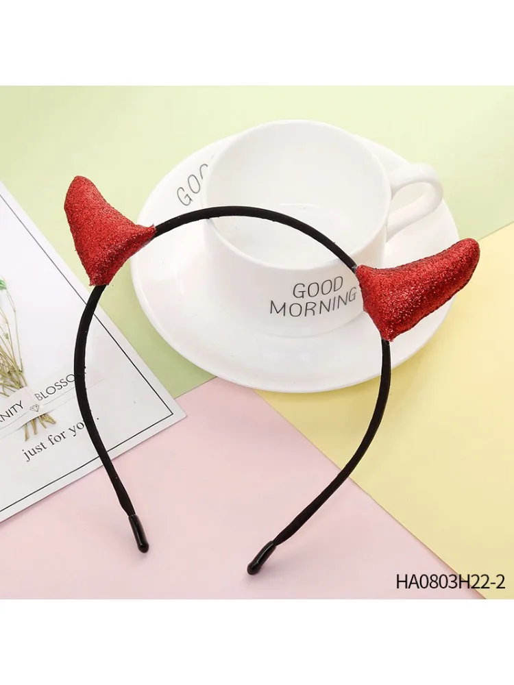 PESENAR świecący diabelski róg opaska czerwony diabelski róg diabeł kostium makijaż na Halloween Cosplay opaska (czerwona) dla mężczyzn i kobiet