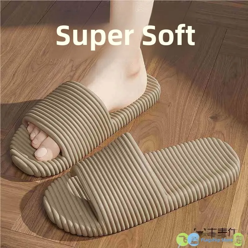 

Non-Slip EVA Slippers Indoor Bathing Women's Summer Men's Home Indoor Striped Cool Slippers Breathable Home Slippers