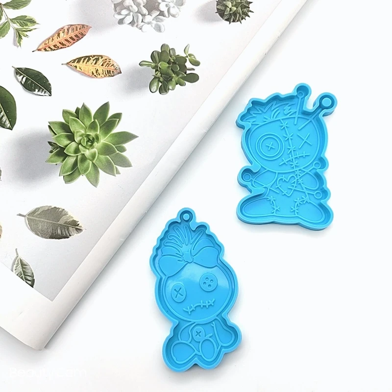 

iVoodoo Silicone Keychain Molds Epoxy Resin Casting Molds Silicone Keychain Pendant Mold for DIY Keychain Decorations