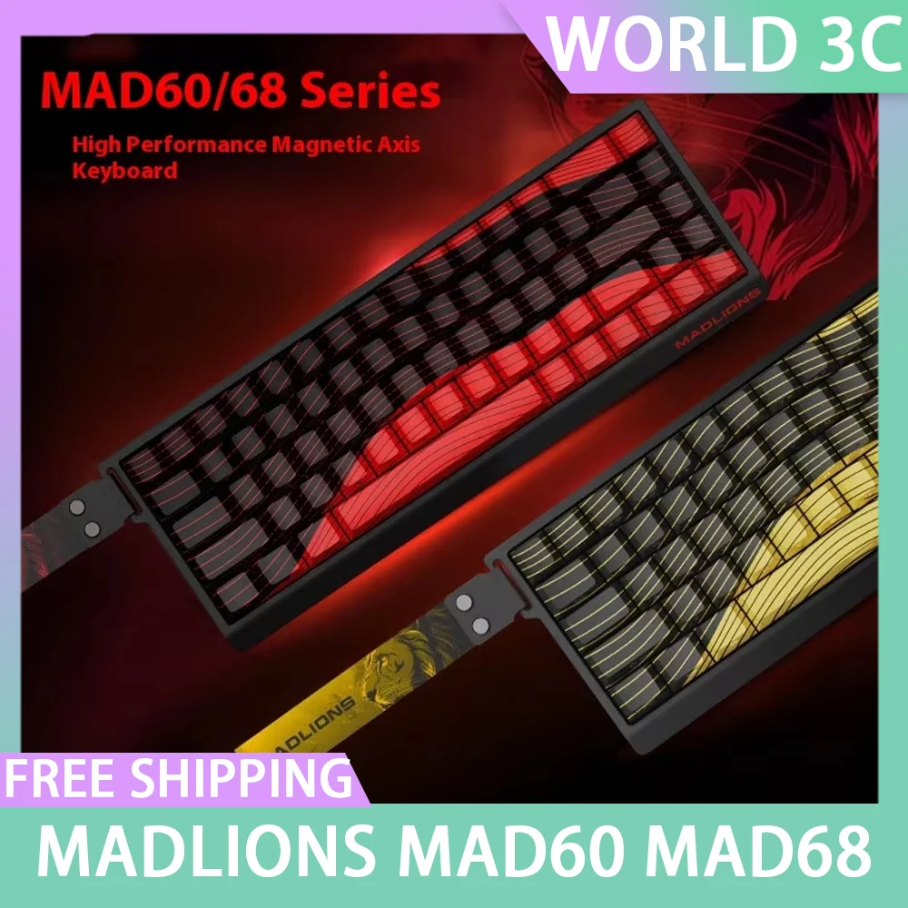 MADLIONS MAD60 MAD68 Mechanical Keyboard Magnetic Switch 61/68Keys Wired Hot Swap Rapid Trigger Esports Gaming Keyboard Custom