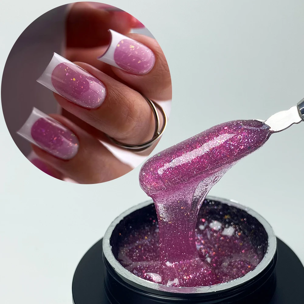 Jillnails 50g Zelfnivellerende Medium Gel 50ml Melkachtig Roze Wit Gel Builder voor Nagels Extension Nail Building