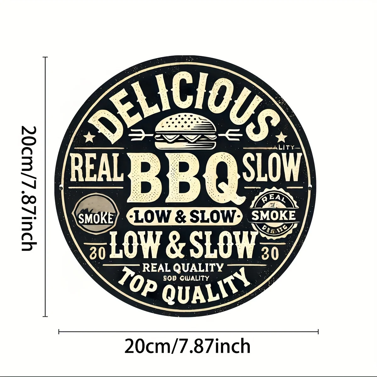 1pc8 x 8 inch (20 x 20cm)BBQ ZONE Metal Tin Sign - Unique Wall Art for Home, Cafe, Bar, Apartment, Restaurant, Living Room Wall