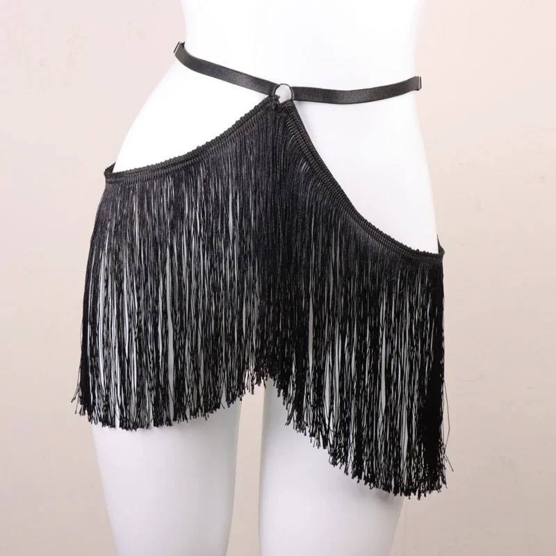 Fringe Belt Skirt Burlesque Waist Harness Adjustable Elastic Harness Women Party Dress Tassel Belt Halloween Dance Costume Belt