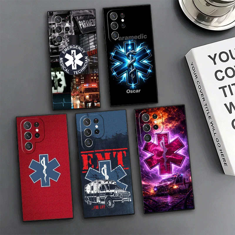 EMT EMS Ambulance Phone Case For Samsung Galaxy S24 S25 S26 Ultra S23 Plus S22 S21 FE S20 + Edge Pattern Customized Cover