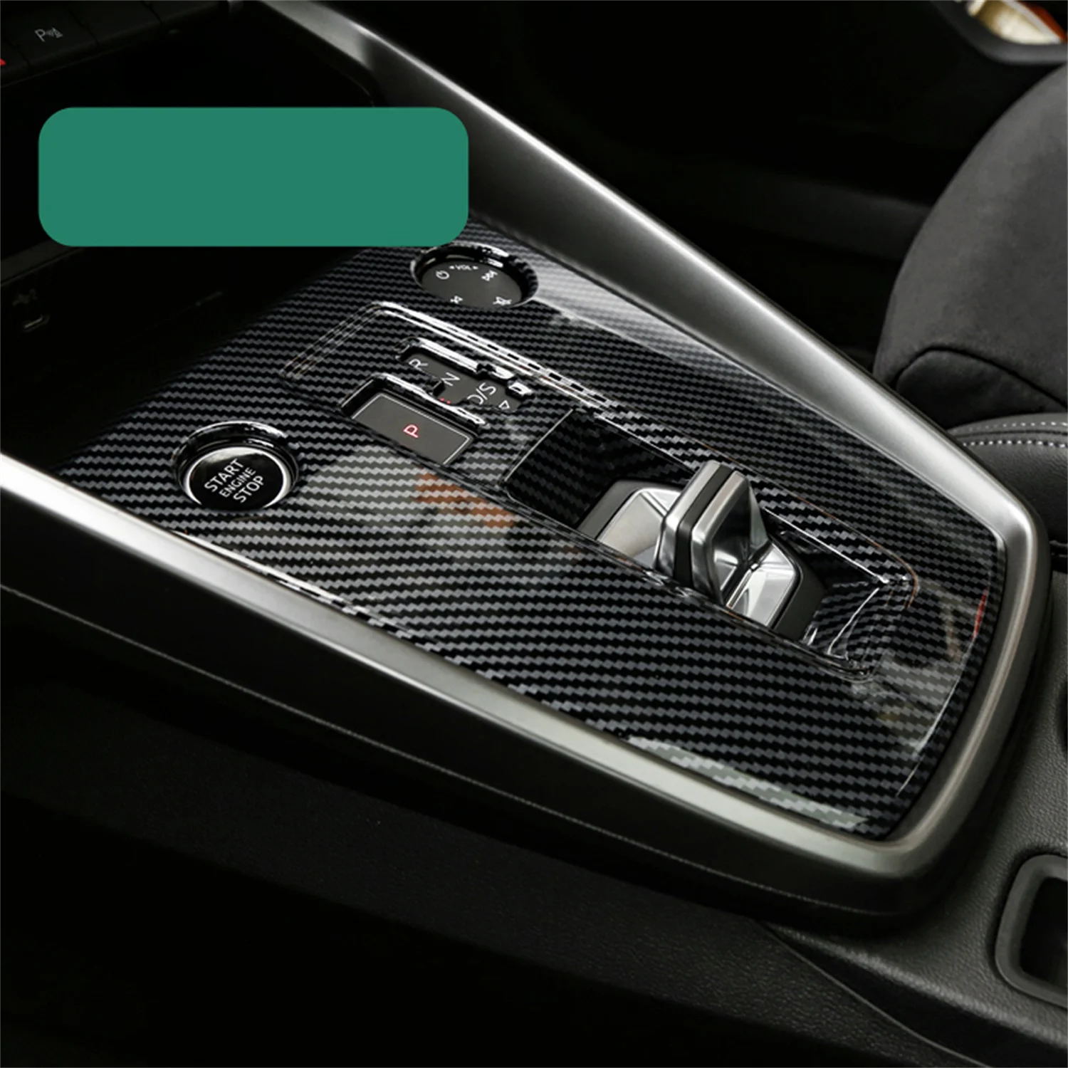 For Audi A3 8Y 2021 2022 2023 LHD!!! Carbon Black Interior Gear Shift Panel Cover Decorative Trim ABS Car Accessories 1pcs