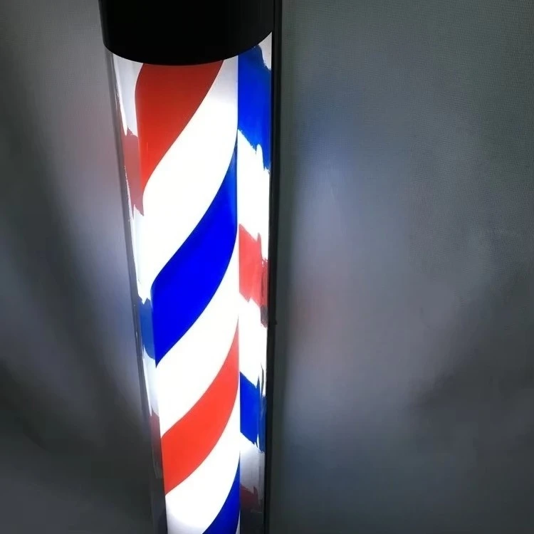 Beauty salon barber shop barber pole lamp post lamp tubular, red and blue striped wall-mounted
