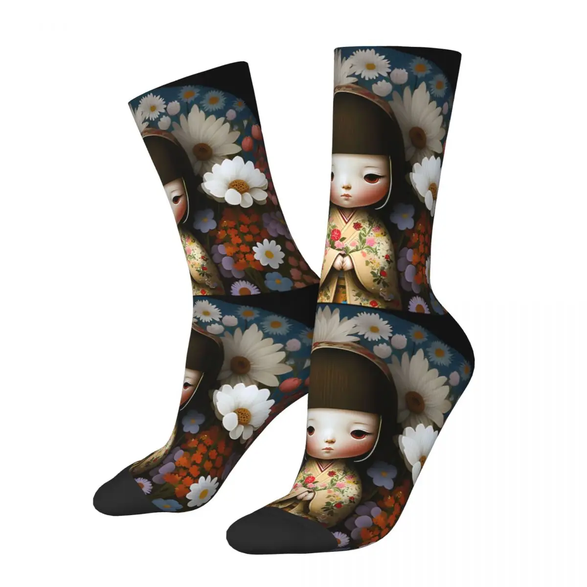 Japanese Girl Sock Printed Man Polyester