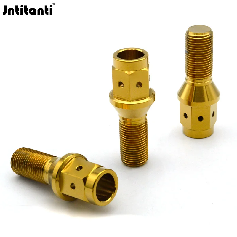 Jntitanti Extended 17mm Hex Holes Head Cone Seat Gr.5 Titanium Wheel Bolt M12x1.5 for BMW MINI LUTOS European Wheel Locking