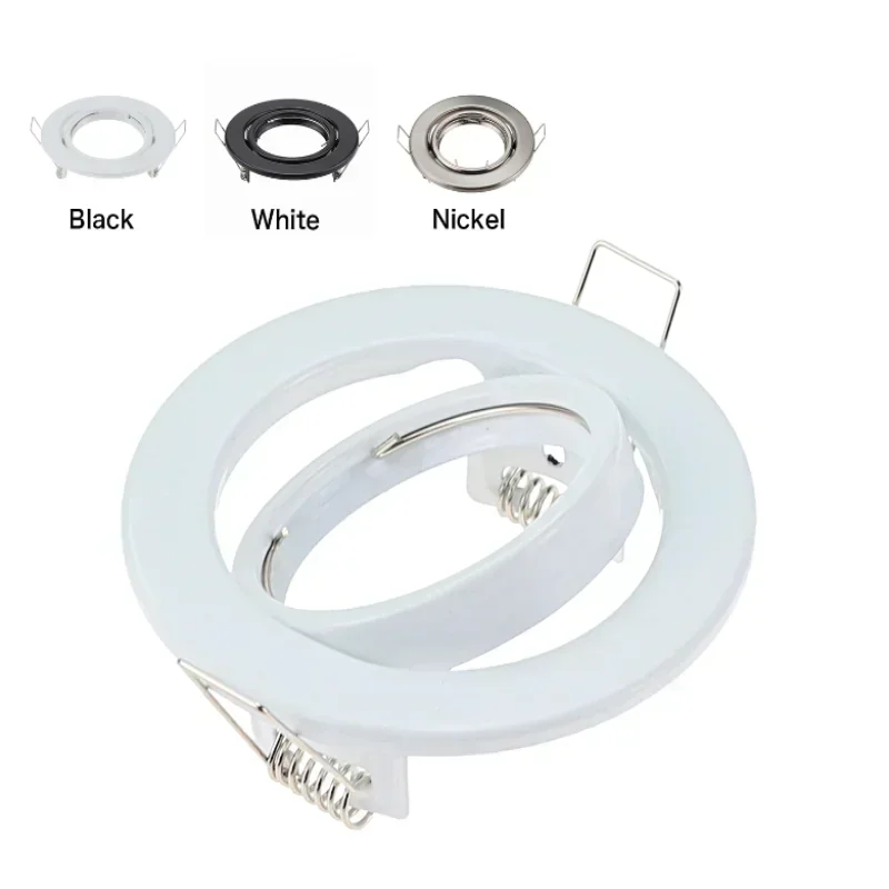 10 Stks/partij Metalen Ronde Verstelbare Led-Inbouw Plafondlamp Frame Voor Gu10 Mr16 Lamp Montage Spots Armatuur