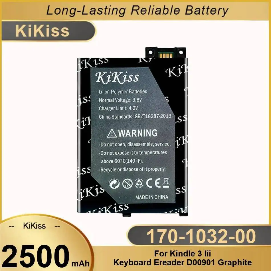 

Аккумулятор для планшета, высокоэффективный, долговечный, 2500 мАч, 170-1032-00 для Amazon Kindle 3 Iii, эректор клавиатуры D00901, графит