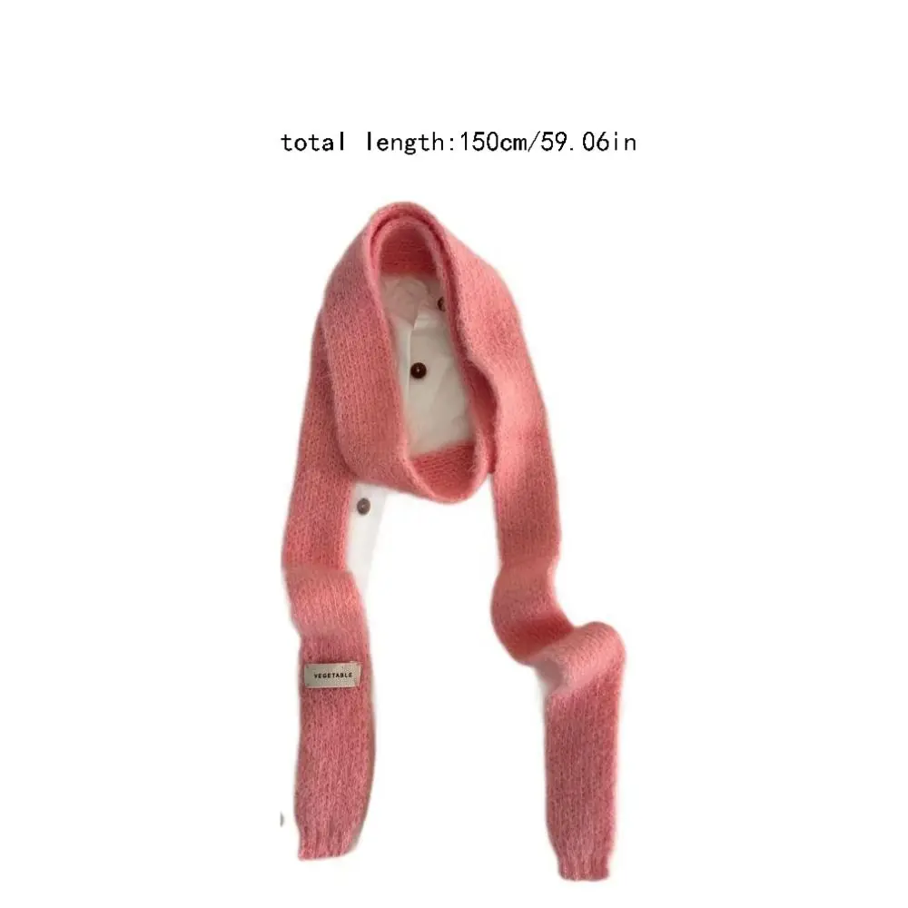 Süße Koreanische Stil Y2K Dünne Schal Regenbogen Farbe Hals Wärmer Lange Schmale Schals Weiche Halstuch Harajuku Gestrickte Schal Herbst