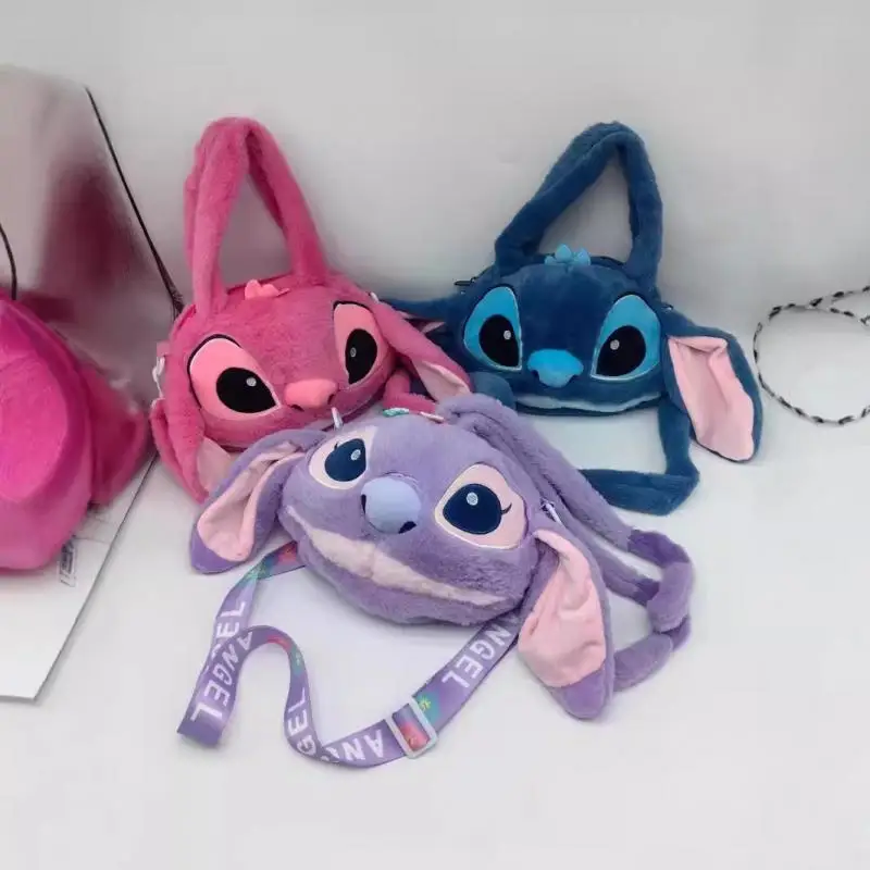 

Kawaii Disney Anime Toy Bag Cute Stitch Cartoon Girl Heart Fashionable Ultralight Large Capacity Portable Bag Gifts for Girls