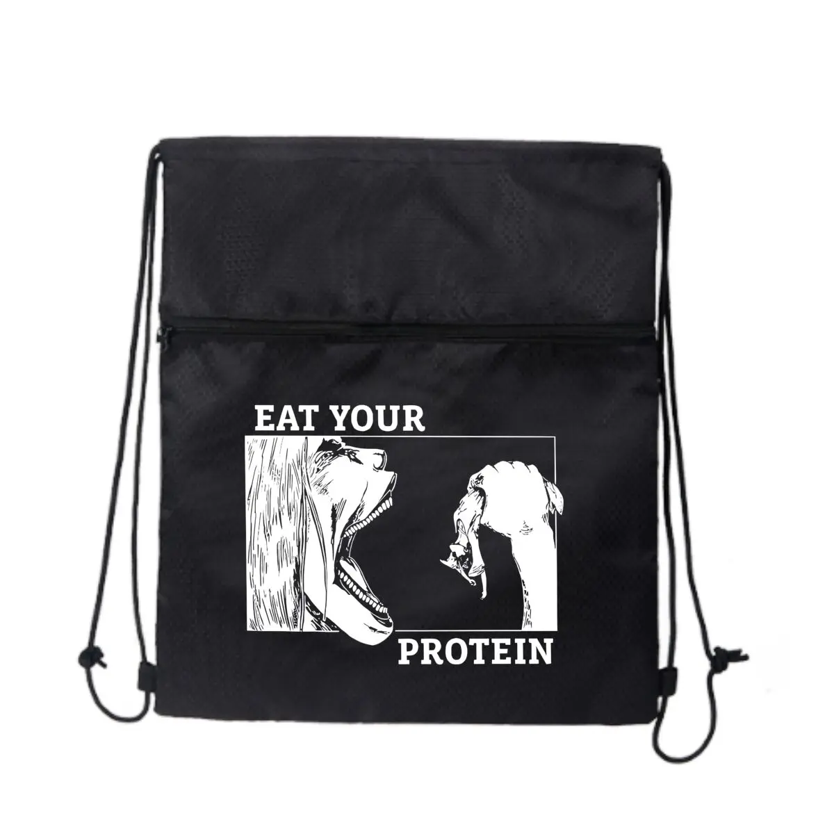 

Прочная сумка на молнии с застежкой-молнией Eat Your Protein Text Art Design