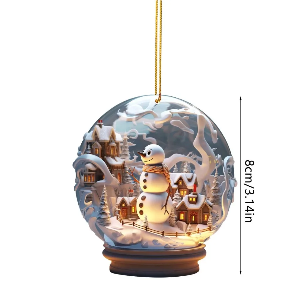 Acrylic Flat Christmas Character Pendant Multifunction Durable Material Christmas Tree Decoration Gift Christmas Santa Pendant