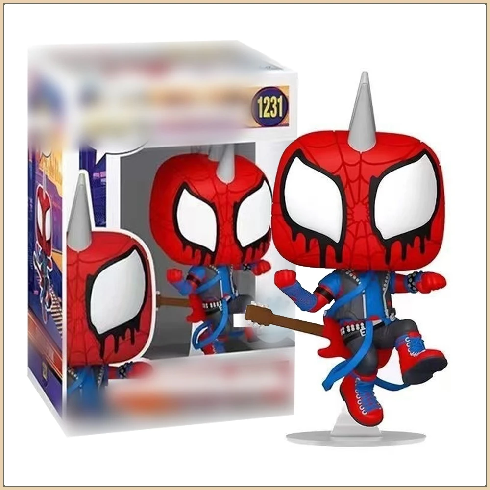 Funko Pop Spider-Man: Across The Spider-Verse Action Figures Limited Edition Rock Punk Style Cool Ornament Model Kid Love Gift