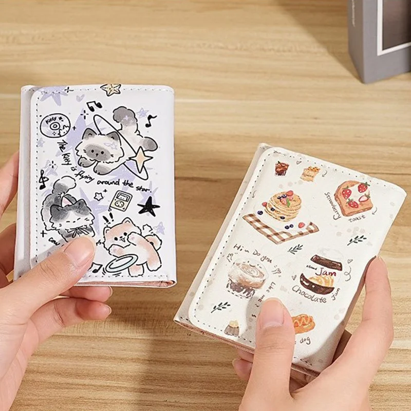 Cute Cartoon Trifold Short Wallet, Printed Portable Coin Purse for Girls & Students