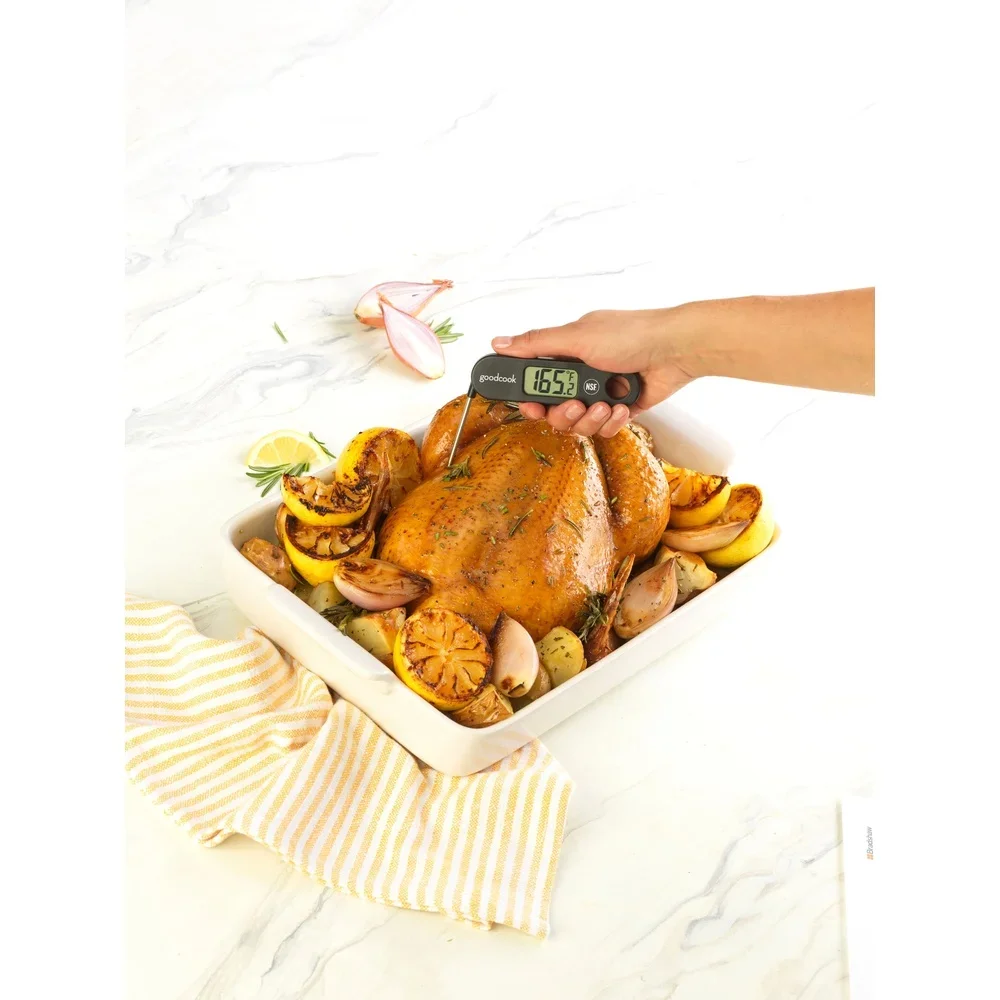 Termometro per carne digitale pieghevole certificato NSF Lettura istantanea Gamma di temperatura accurata da -40 a 250°C Ampio display LCD Durevole