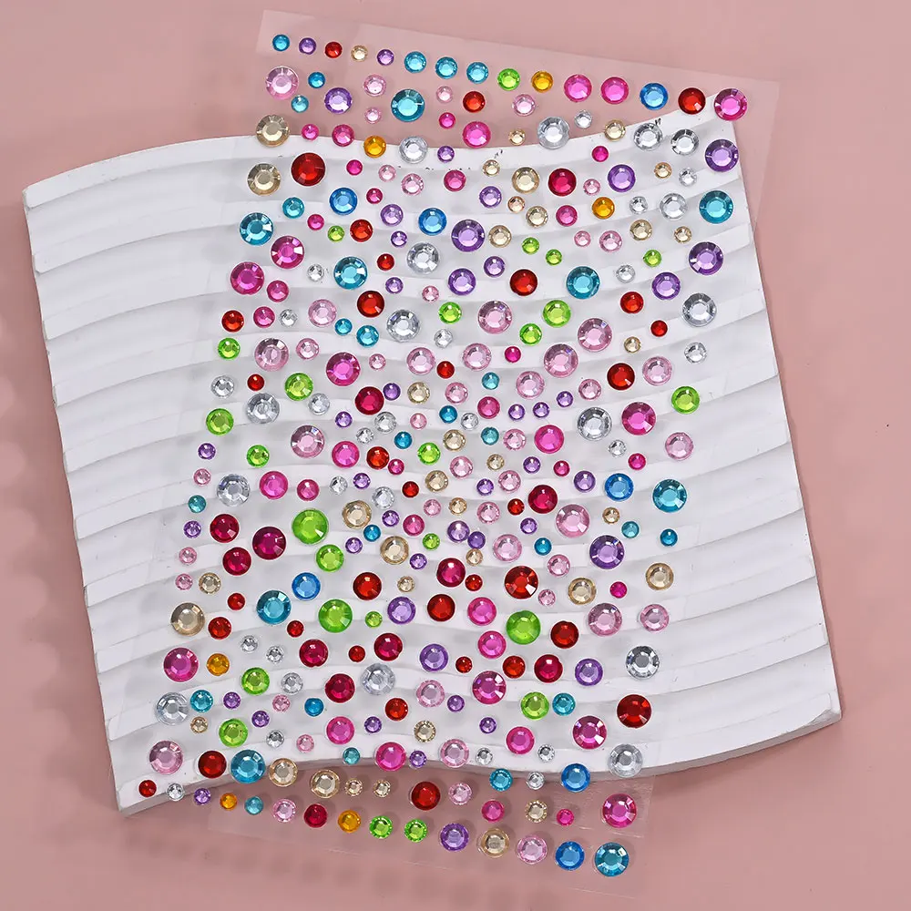 3/4/5 مللي متر مزيج الوردي الماس الوجه العين الجسم الراين ملصقات 10*16 سنتيمتر ذاتية اللصق بريق الأحجار الكريمة الوشم الشارات مهرجان الحفلات #6