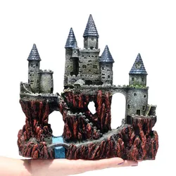 1pc New Creative fish tank decoration castle house aquarium landscaping resin decor