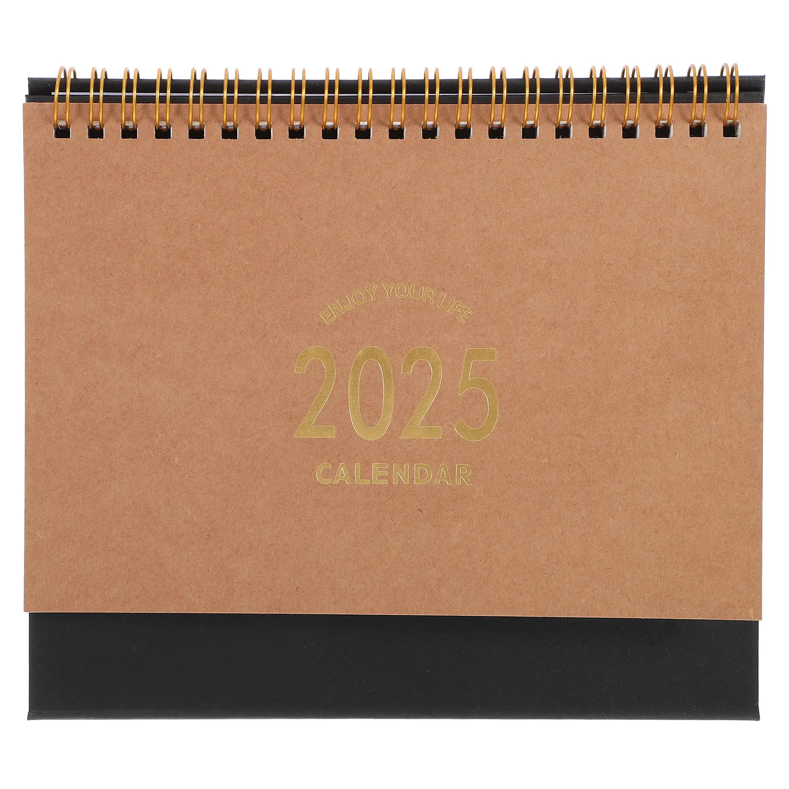 

2025 Standing Office Calendar Metal Ring Double Wire Bound Tabletop Desk Calendar with Sturdy Stand Space Saving Daily Schedule