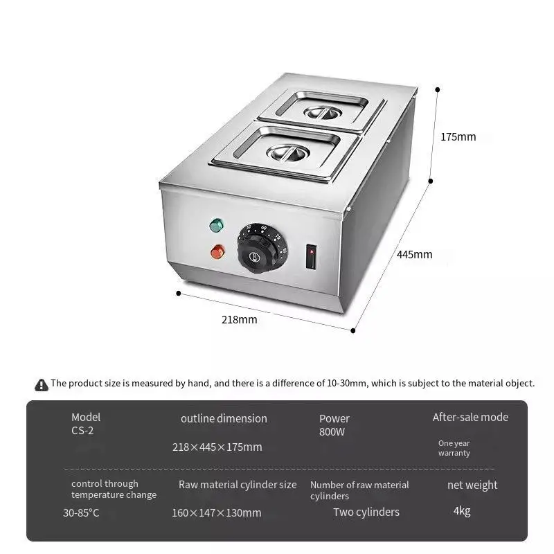 

Electric Chocolate Cheese Melting Machine Heater Commercial Double Hot Pot Fountain Boiler Dipping Cylinder Melter Pan Warmer