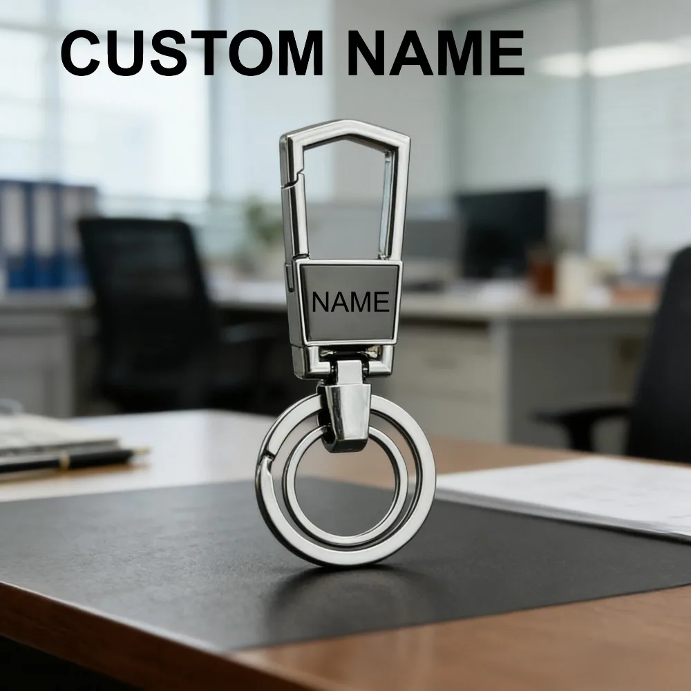 

Zinc Allo Customized LOGO Name Keychain for Men and Women Key Ring Chain Laser Carving Pendant Motorcycle Car Keyring Gift