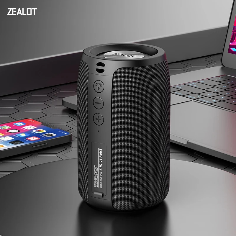 Zealot-S32 Mini Portable Speaker with TWS, Bluetooth 5.3, Balanced Bass, IPX5 Waterproof for All Phone, Outdoor