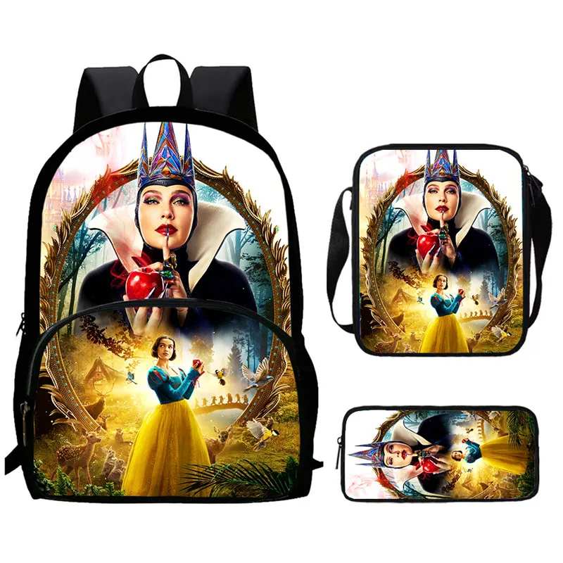 

Child School Backpack with Front Pocket,Shoulder Bags,Pencil Bags for Aged 5-10,Cartoon S-snow W-white School Bag for Boys Girls