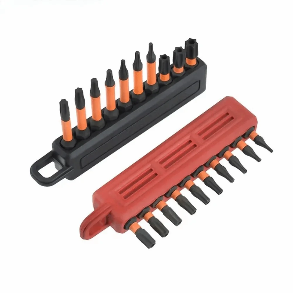 with Carabiner Screwdriver Bit Storage Organizer Plastic Portable Drill Bits Storage Case Shank Holder Screwdriver Bit Holder